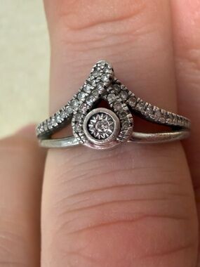 Sterling Silver Diamond Ring